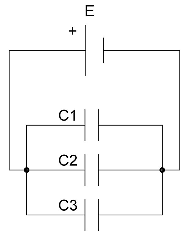 Последовательное соединение конденсаторов схема. Схема параллельного соединения 3 конденсаторов. Смешанное соединение конденсаторов. Схема параллельного смешанного соединения конденсаторов.